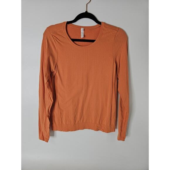 Athleta Orange All Over Mesh Pullover Top Women's Small - Picture 1 of 5